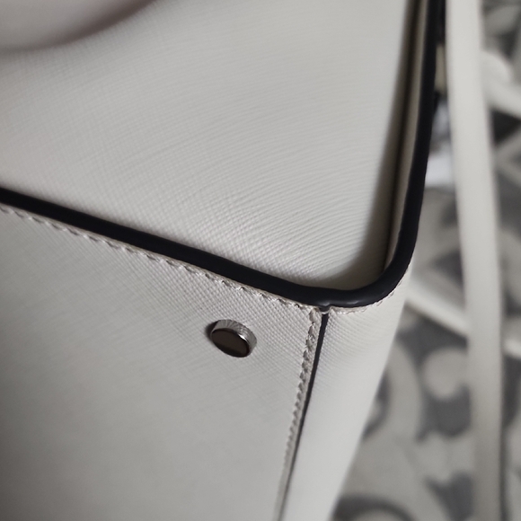 Kate Spade Optic White Cameron Satchel Normcore Neutral Rare Vintage Minimalist - Picture 7 of 10